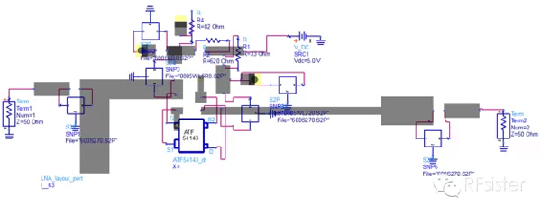 结合PCB低噪声放大器联合仿真