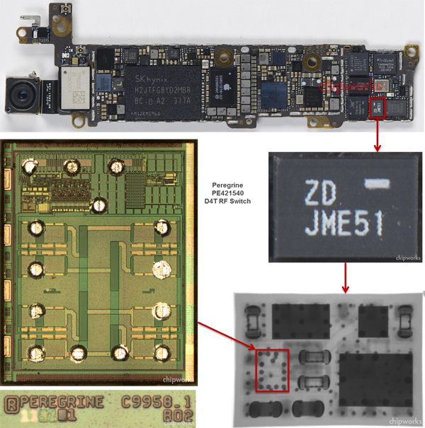 iPhone 5S拆解：北美、亚太版射频前端对比