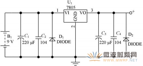 图3电源电路图。