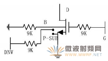 （b）NMOS管电阻连接说明图