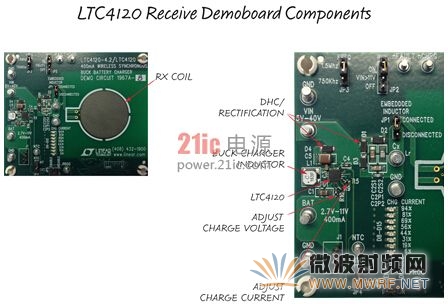 图 3: LTC4120 接收器演示电路板组件
