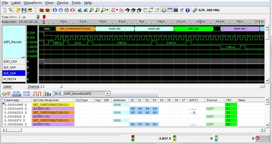 皇晶科技逻辑分析仪全面支持eSPI总线与触发译码功能