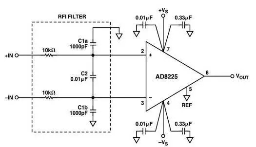 AD8225射频干扰滤波器电路