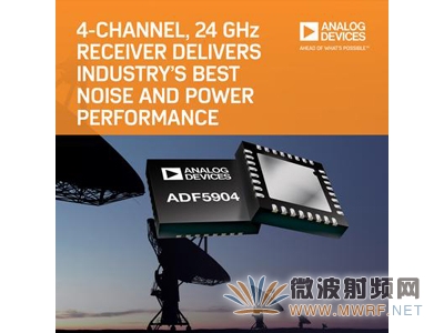 ADI推出四通道、24 GHz接收机下变频器ADF5904