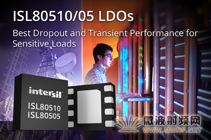 Intersil推出具有一流压差和瞬态性能的新款LDO稳压器，适用于对噪声敏感的应用