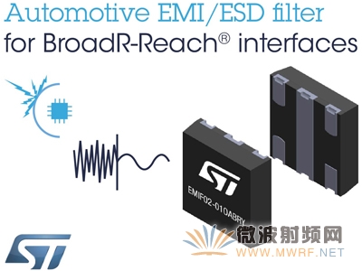 意法半导体（ST）推出汽车以太网接口EMI集成滤波器
