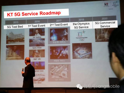 KT执行副总裁、网络部总裁——Sungmok Oh先生在详细介绍KT的5G移动通信路线图