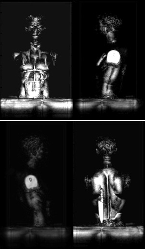 人体模特不同侧面微波图像