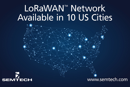 Semtech与Comcast旗下的machineQ宣布已在美国的10座城市部署LoRaWAN网络