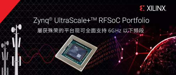 Xilinx扩展其革命性的Zynq UltraScale+RFSoC系列，为6GHz以下频段提供全面支持