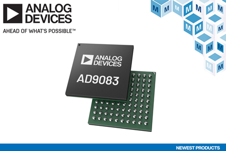贸泽电子开售ADI AD9083模数转换器 为毫米波成像和相控阵雷达应用提供低功耗解决方案