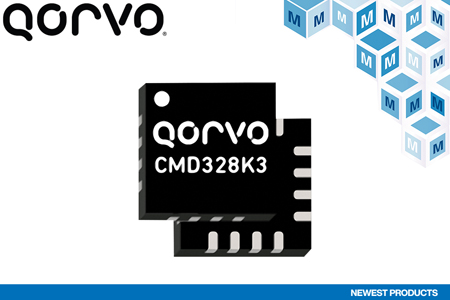 贸泽开售Qorvo CMD328K3低噪声放大器 适用于X波段和Ku波段卫星通信